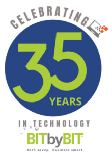 Bit by Bit 35 years logo
